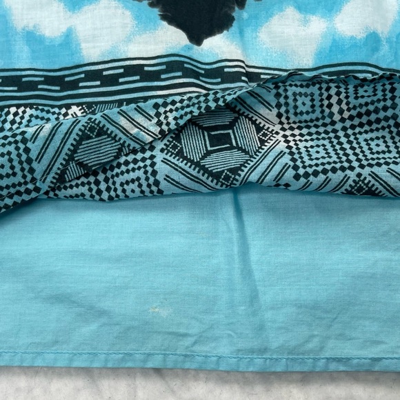 Gap Dress Women Small Blue Teal Tie Dye Print V-Neck Halter Backless 100% Cotton - Picture 11 of 11